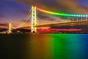 City Nightscape in Kobe Japan