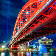 City Nightscape in Kobe Japan