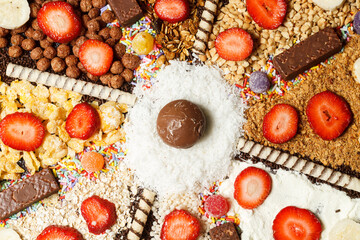 cake with chocolate and strawberry 