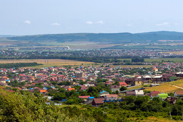 View from the mountain to a small town