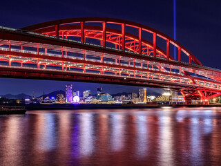 City Nightscape in Kobe Japan