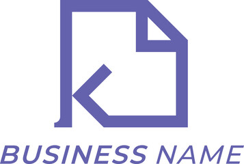 design logo creative letter K and document