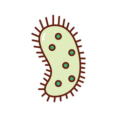 bacterium particle flat style icon