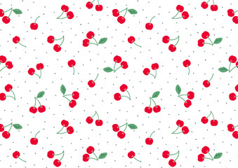 2wayさくらんぼのパターン-白