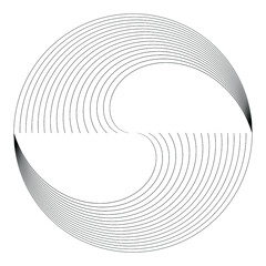 Lines in Circle Form . Spiral Vector Illustration .Technology round. Wave Logo . Design element . Abstract Geometric shape .