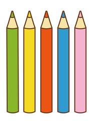 五色の色鉛筆の愉快な仲間たちシリーズ