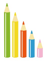 五色の色鉛筆の愉快な仲間たちシリーズ（色鉛筆グラフ）