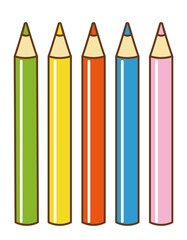 五色の色鉛筆の愉快な仲間たちシリーズ