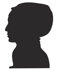 Muslim arab woman silhouette with hijab. Portrait of young girl in national dress. Elegant silhouette Arabian woman. Vector Isolated image.