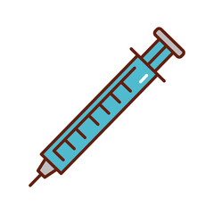 vaccine in big syringe flat style icon