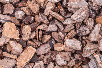 Wooden splinters close-up. Decorative wood chips texture.