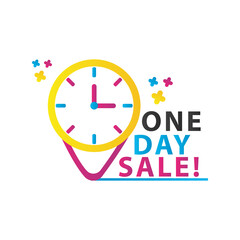 one day sale countdown lettering with watch