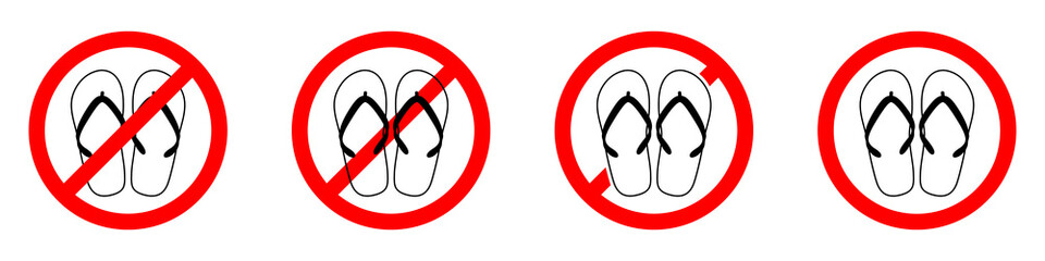 No sandals. No flip flops sign. No flippers sign.