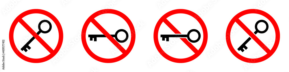 Canvas Prints key is prohibited. no key icon. stop key icon. vector illustration.