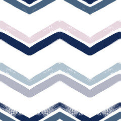 Chevron seamless vector pattern. Watercolor stripe background, Abstract zigzag blue print, Graphic modern striped texture, pastel lines backdrop.