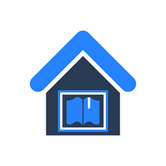 School Icon. Education, kindergarten, library, education zone, school location icon. 
