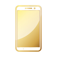 Phone icon. Gold smartphone icon. Vector illustration.