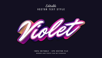 Violet Text Style Effect with Colorful Gradient Composition. Editable Text Style Effect