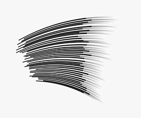 Speed lines Flying particles pattern, Fight stamp Manga graphic texture, Comic book speed horizontal lines on white background