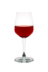 Glass of red wine on white background isolated