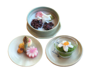 Thai dessert on white background