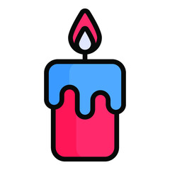 candle, flam, light color outline icon collection for valentine day.