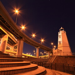 Fototapeta premium City Nightscape in Osaka Japan