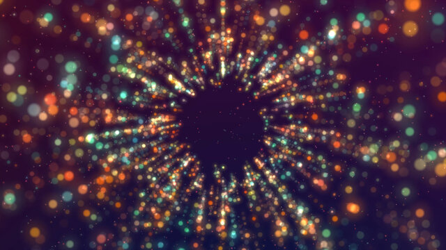 Glittering Particle Tunnel, Background Shining Particles
