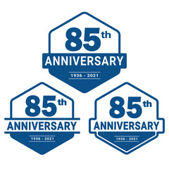 85 years anniversary celebration logotype. 85th anniversary logo collection. Set of anniversary design template. Vector and illustration. 