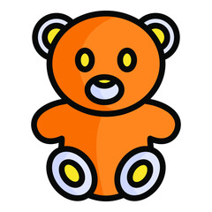 teddy bear, toy color outline icon collection for valentine day.