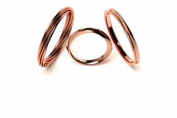 異なる3つの指輪の3Dイラスト