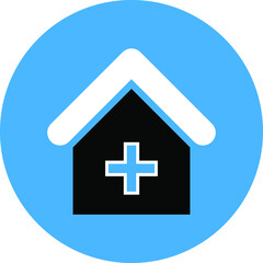 Obraz premium Medical Home Icon. Home doctor service, pharmacy, medicine center, clinic, hospital and home doctor care icon.