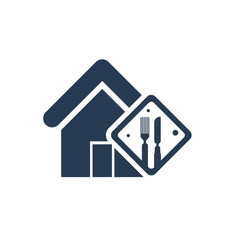 Restaurant Icon. Pizza house, burger shop, juice bar, pasta, online order, fast food icon.