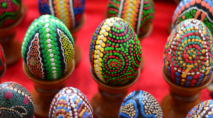 Easter eggs with colors and decorations