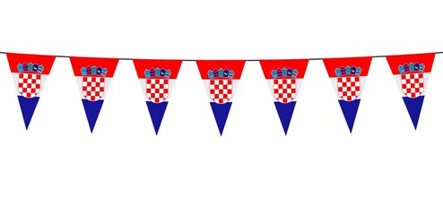 Garland banner in the colors of Croatia on a white background 