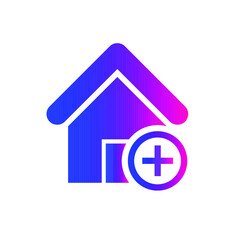 Medical Home Icon. Home doctor service, pharmacy, medicine center, clinic, hospital and home doctor care icon.