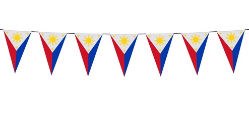 Garland banner in the colors of Philippines on a white background 
