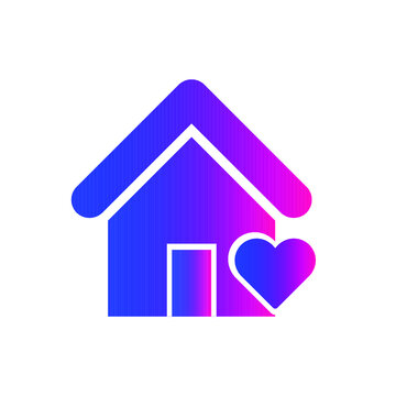 Love home icon. sweet house for love, couple home icon.