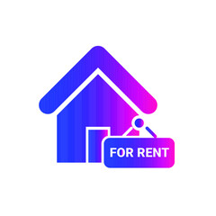 Home rent icon. house, residential home and garage rent icon.