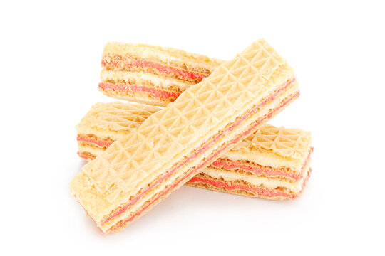 Sweet wafers with strawberry stuffing