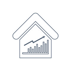 Home value icon. home investment, real estate, property value, residential growth icon.