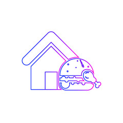 Restaurant Icon. Pizza house, burger shop, juice bar, pasta, online order, fast food icon.