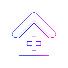 Medical Home Icon. Home doctor service, pharmacy, medicine center, clinic, hospital and home doctor care icon.