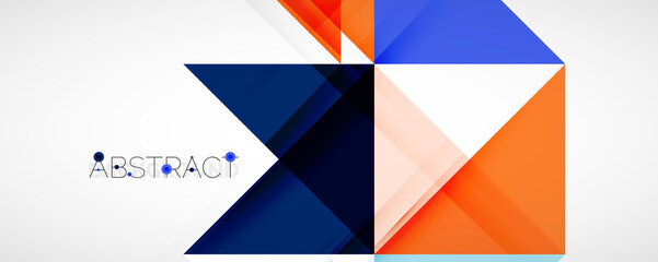 Geometric abstract background. Techno color triangle shapes. Vector illustration for covers, banners, flyers and posters and other designs