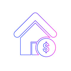 Home loan icon. Home share, money,  insurance, security, protection icon.