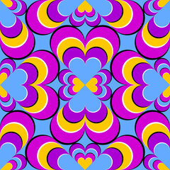 Valentine day hearts. Motion illusion. Seamless pattern.