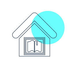 School Icon. Education, kindergarten, library, education zone, school location icon. 