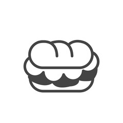 Sandwich in cartoon icon. Fast food concept. Modern outline on white background
