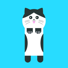 flat vector cute cat unique design