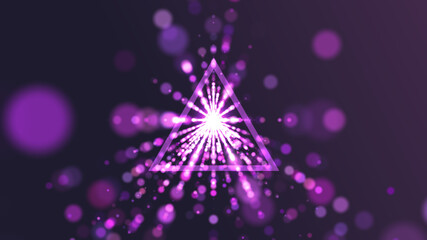 Fototapeta premium Triangle Tunnel Background With Particles